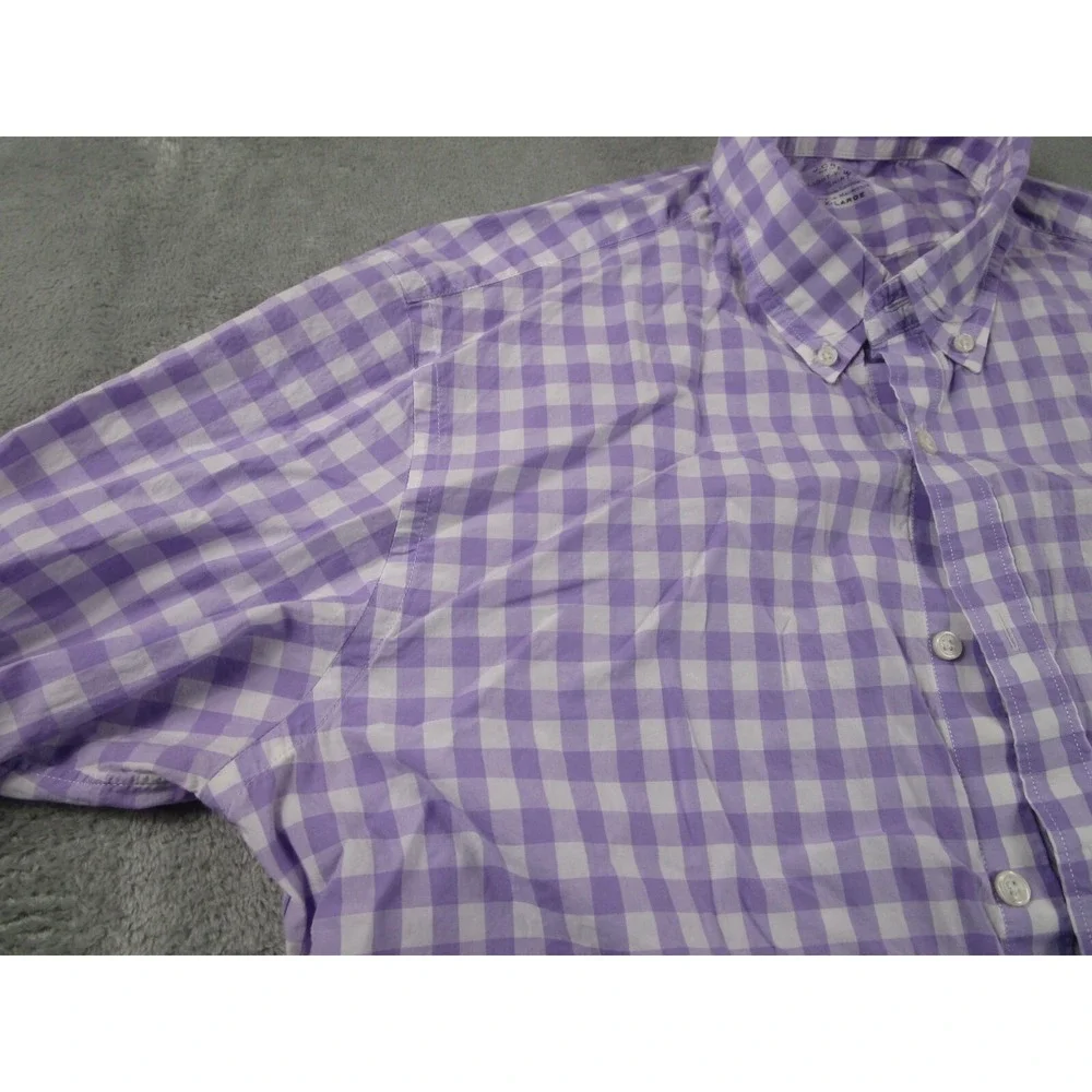 J‎ Crew Shirt Mens XL Purple Checked Preppy Casual Lightweight Cotton
